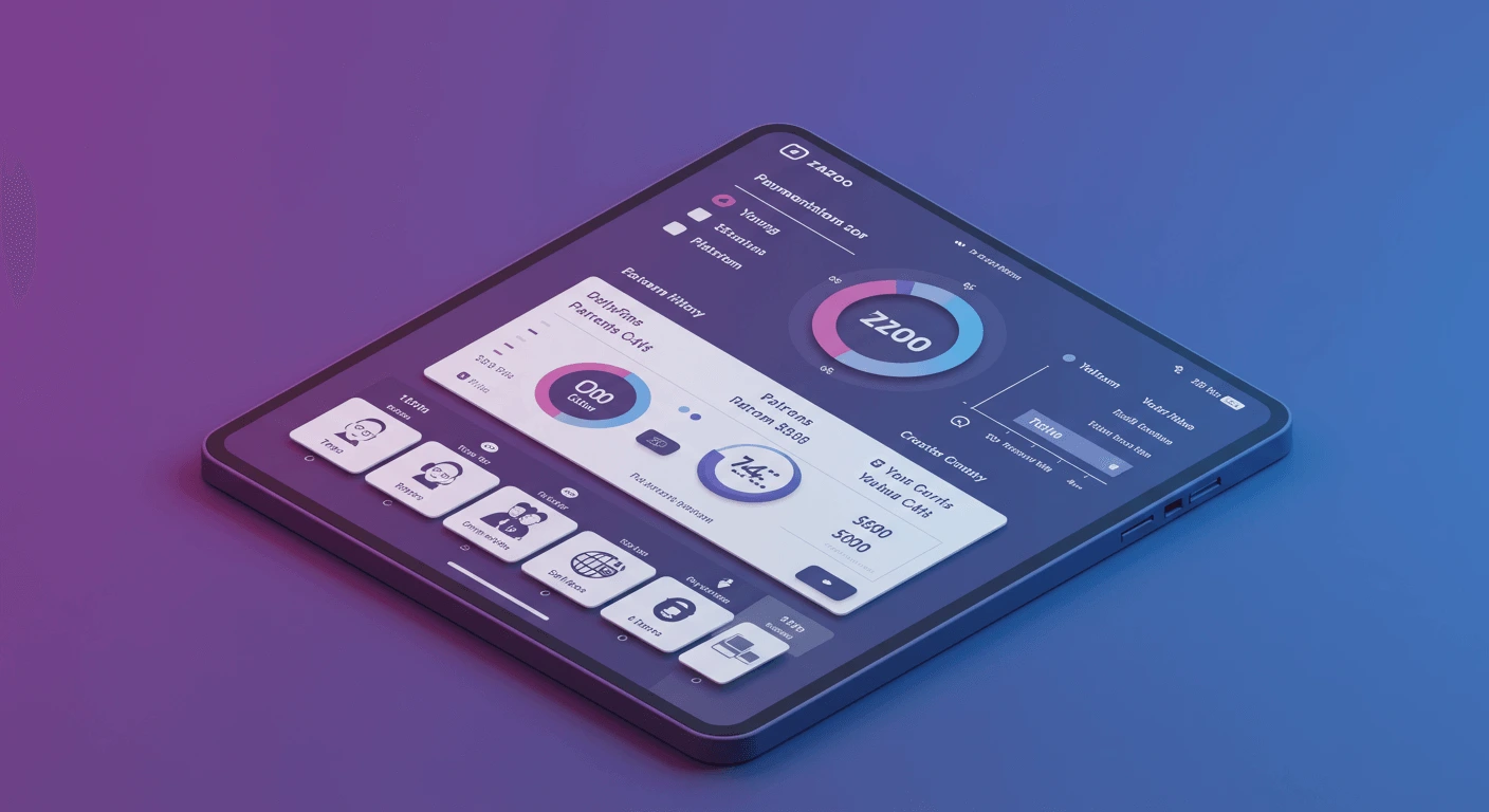 Zazoo app interface for content creators
